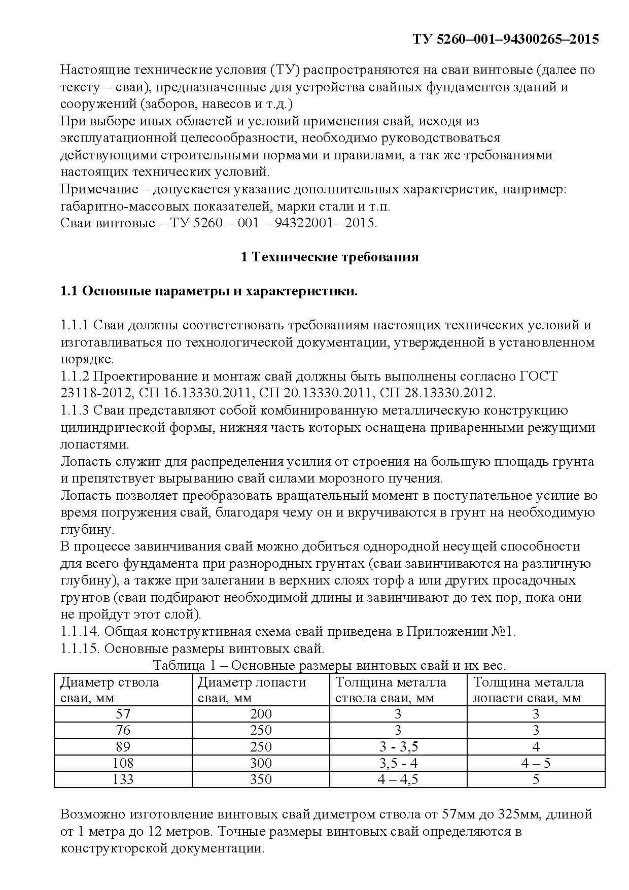 Технические условия на сваи